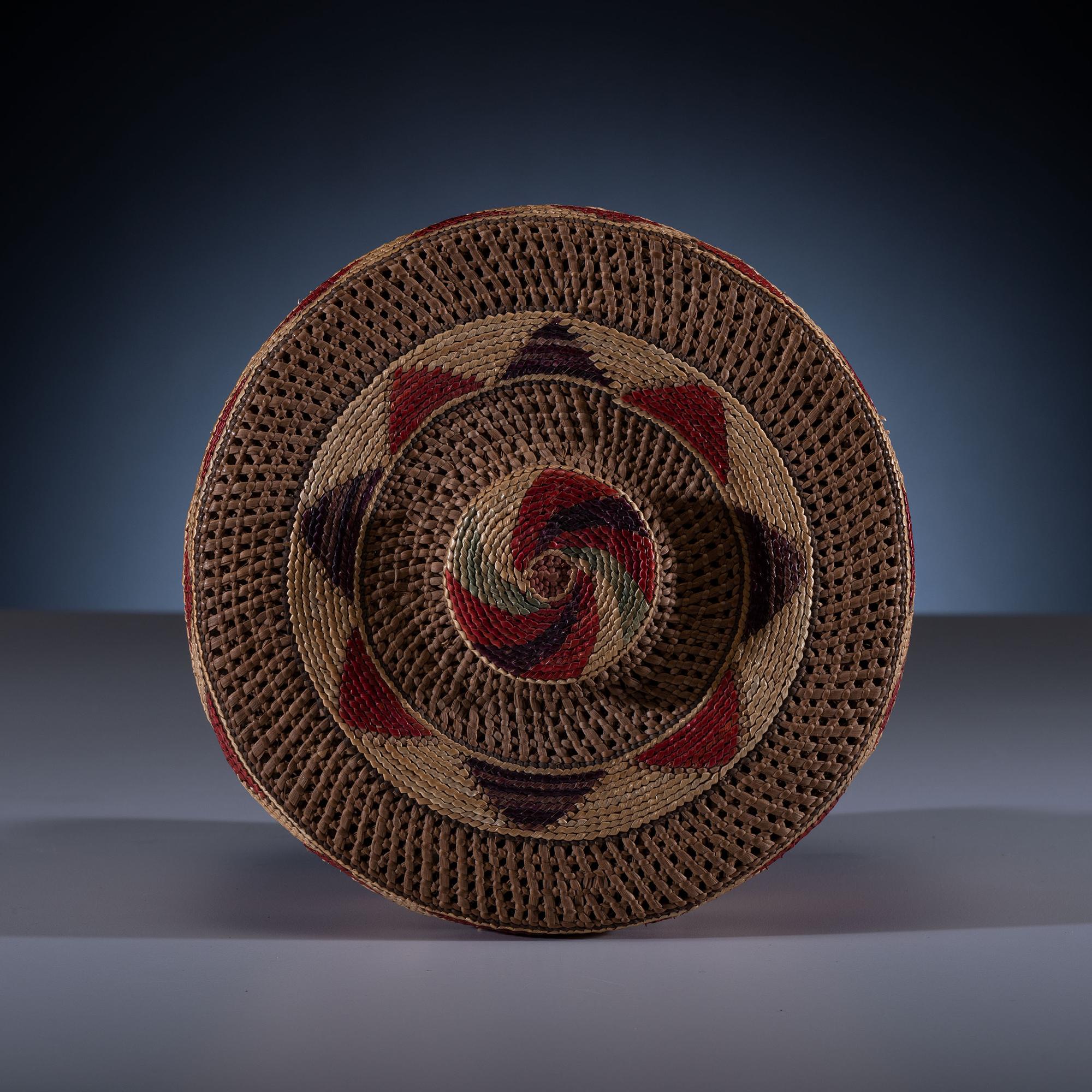 Tlingit Open-Twined Rattle Top Basket