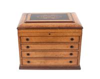 A Bird's-Eye Maple Flatware Chest Height 21 1/2 x width 28 1/2 x depth 19 1/4 inches.