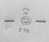 A Pair of Danish Silver Two-Light Candelabra, Harald Nielsen for Georg Jensen Silversmithy, Copenhagen, 1945-77, 278 pattern, the two c