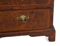 A George I Burr Yew Wood Secretary Bookcase