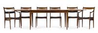 A Swedish Mahogany Dining Room Suite, Dux Length of table 59 inches. — CIRCA 1960