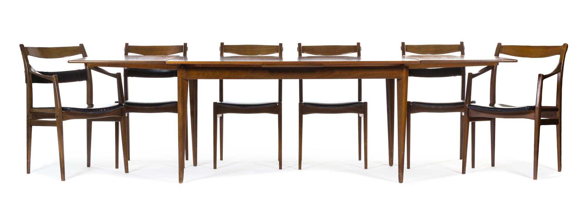 A Swedish Mahogany Dining Room Suite, Dux Length of table 59 inches. — CIRCA 1960