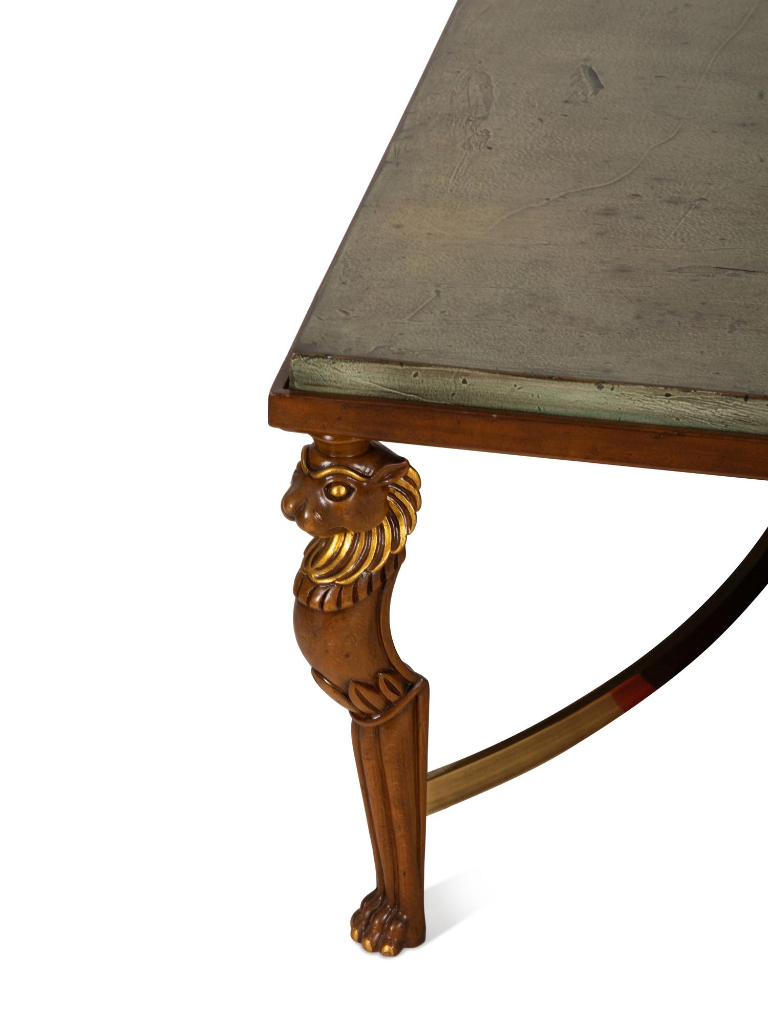 An Empire Style Painted and Parcel Gilt Coffee Table