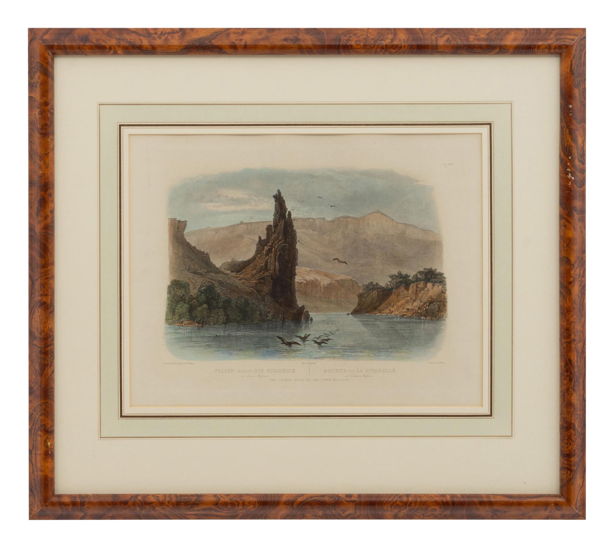 The Citadel-Rock on the Upper Missouri, Tower Rock on the Mississippi, and Junction of the Yellow-Stone River with the Missouri (three works)