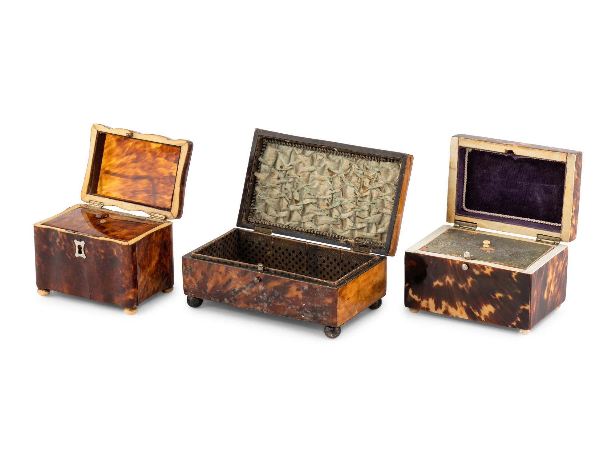 Three George III Tortoise Shell Boxes