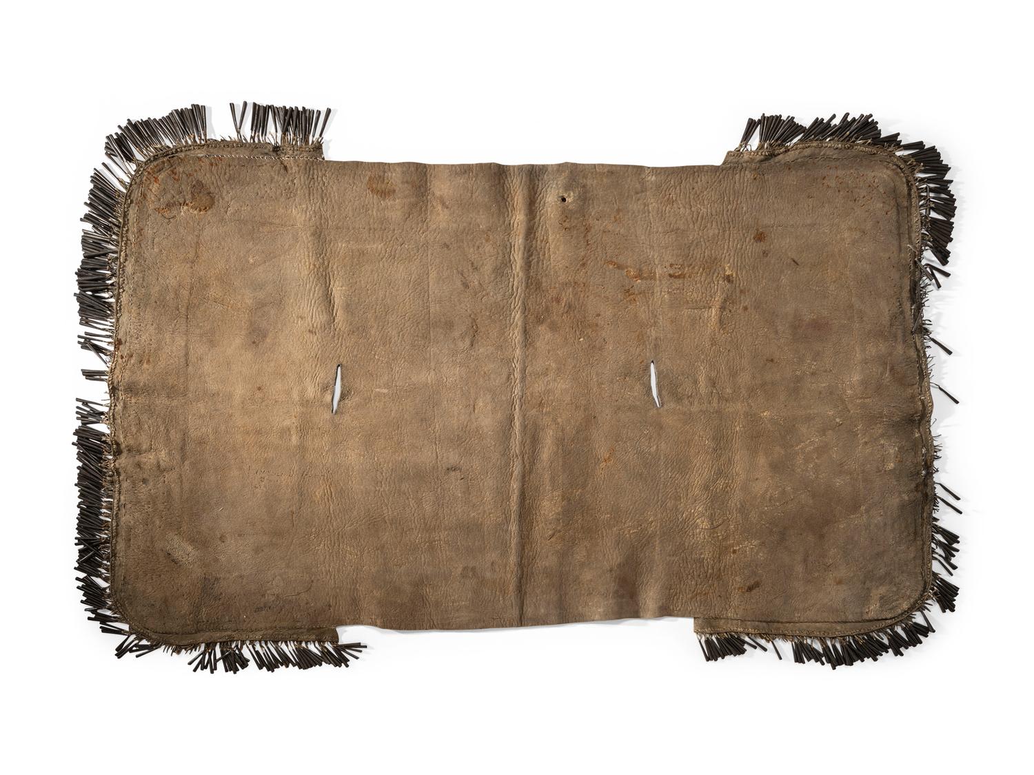 Northern Plains/Plateau Beaded Buffalo Hide Saddle Blanket