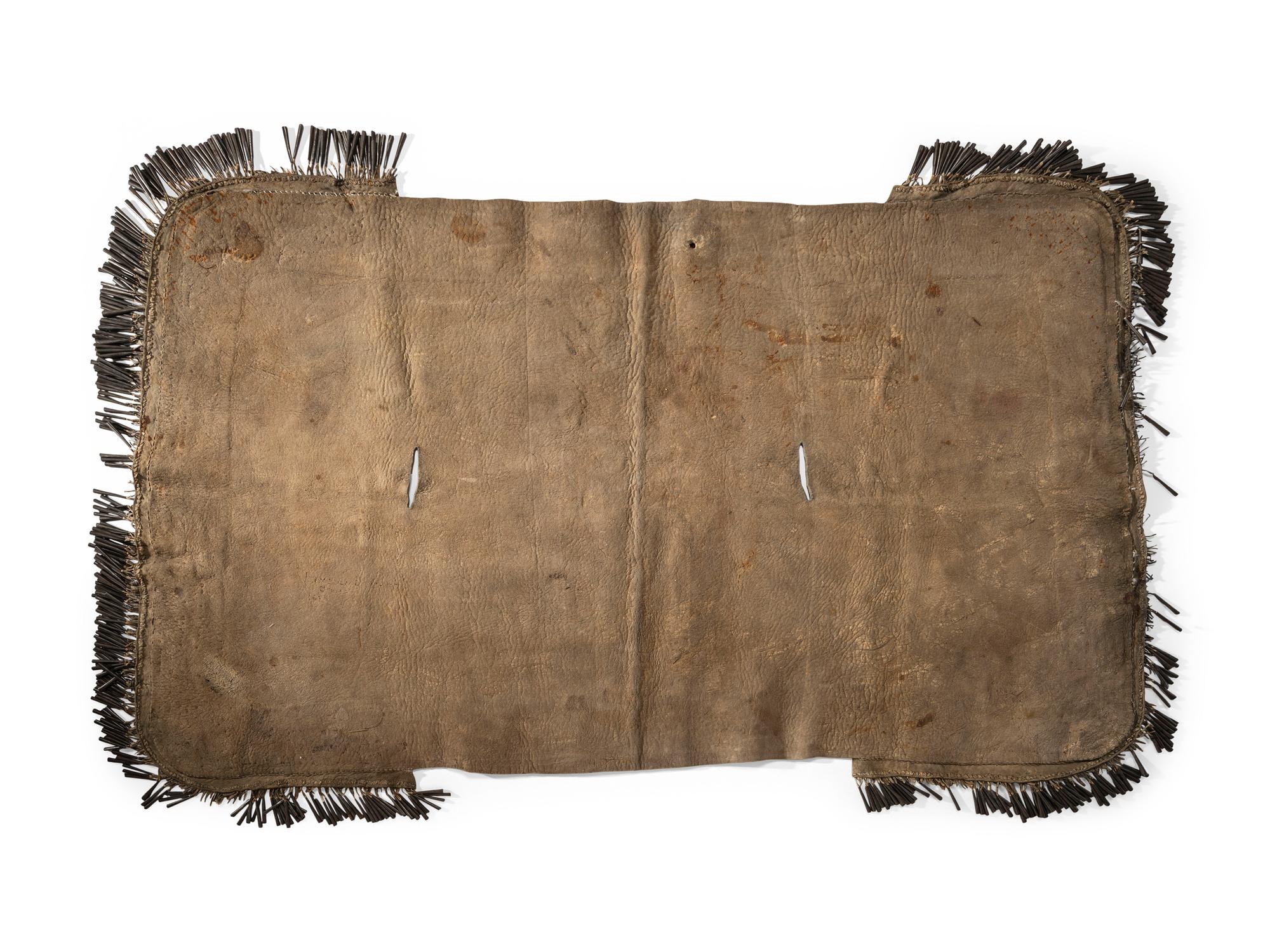 Northern Plains/Plateau Beaded Buffalo Hide Saddle Blanket