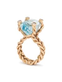 AQUAMARINE AND DIAMOND RING