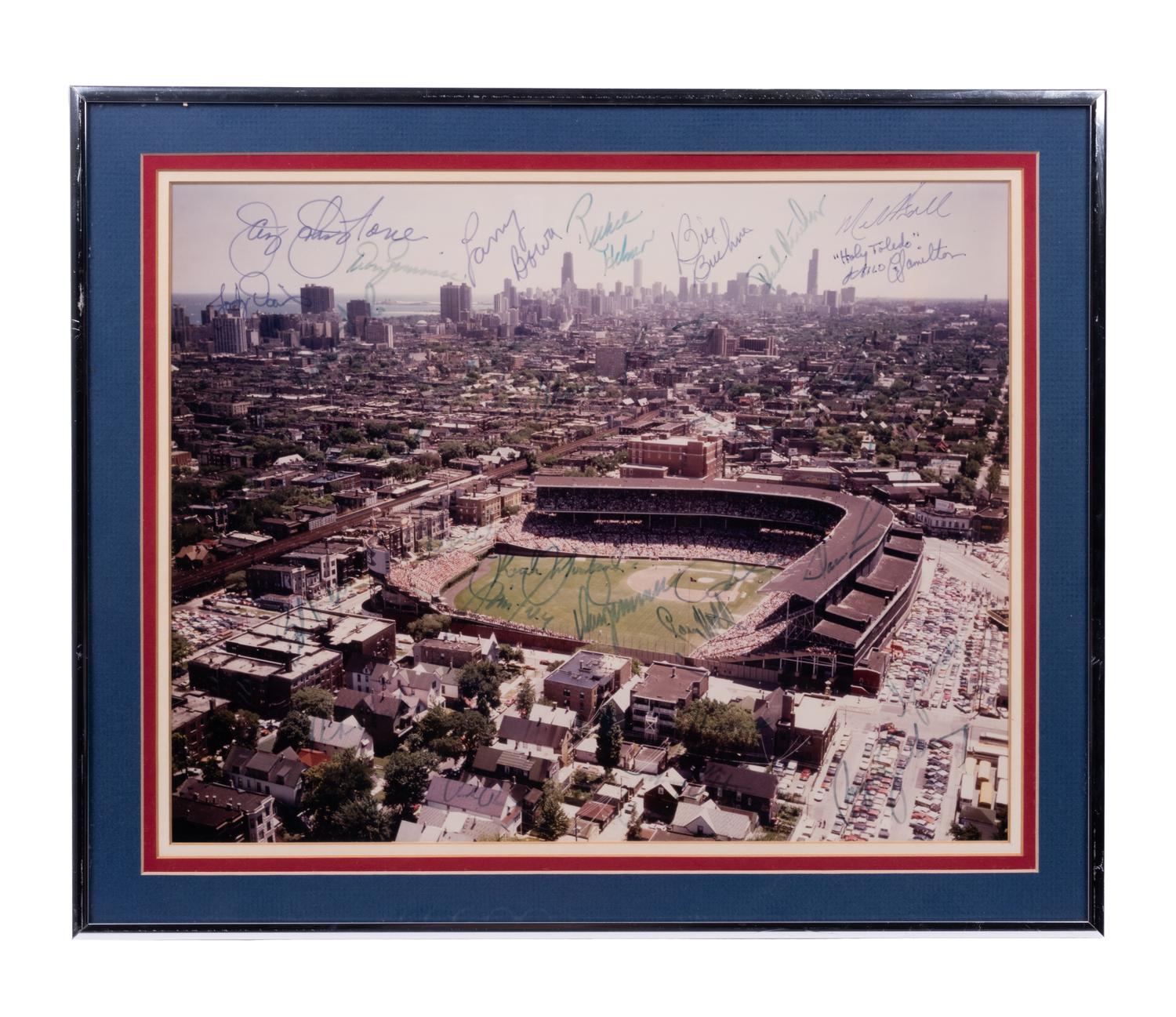 A 1984 Chicago Cubs Team Signed Autograph Wrigley Field Photo (Beckett Authentication Services BAS Certified),