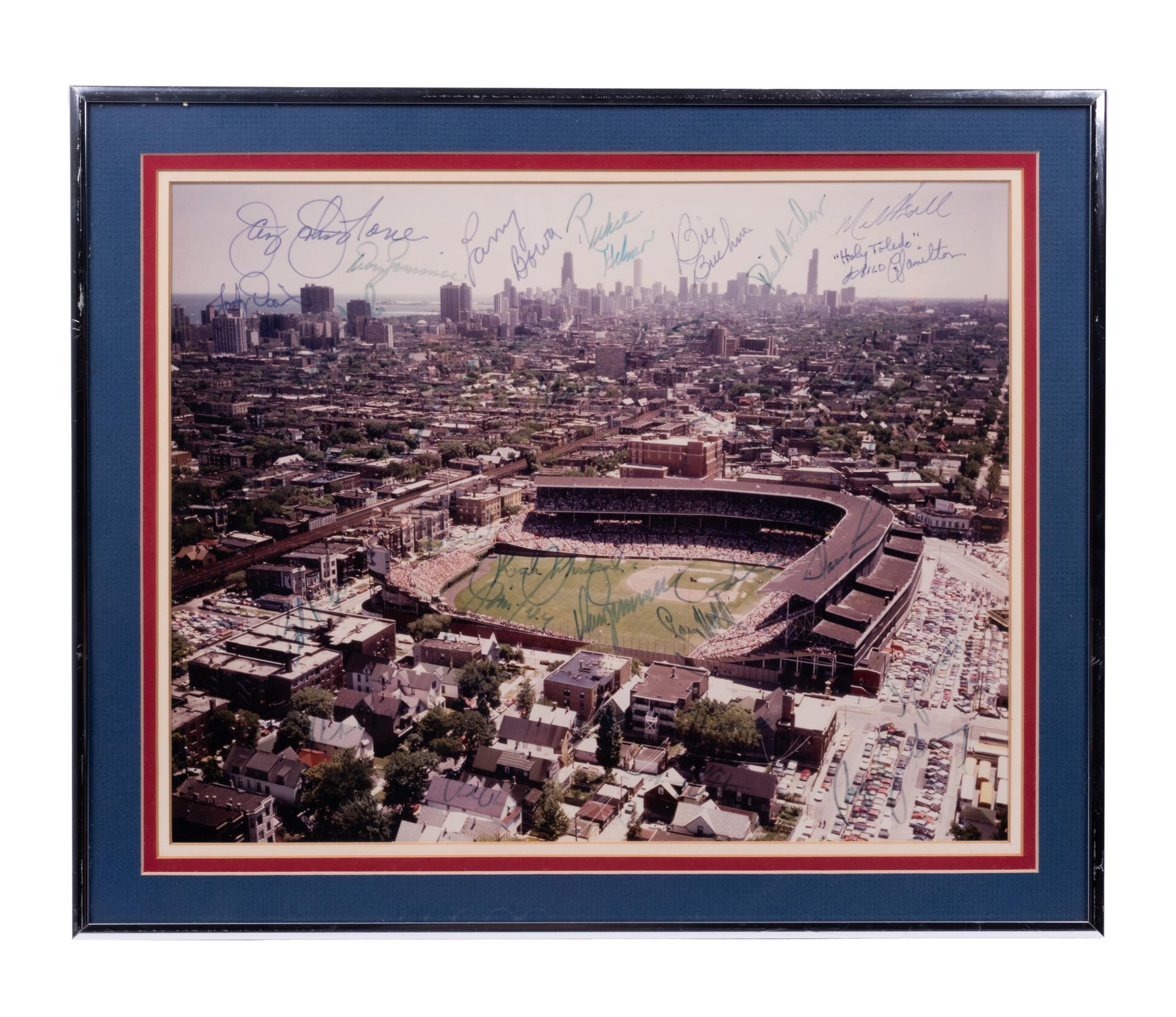 A 1984 Chicago Cubs Team Signed Autograph Wrigley Field Photo (Beckett Authentication Services BAS Certified),