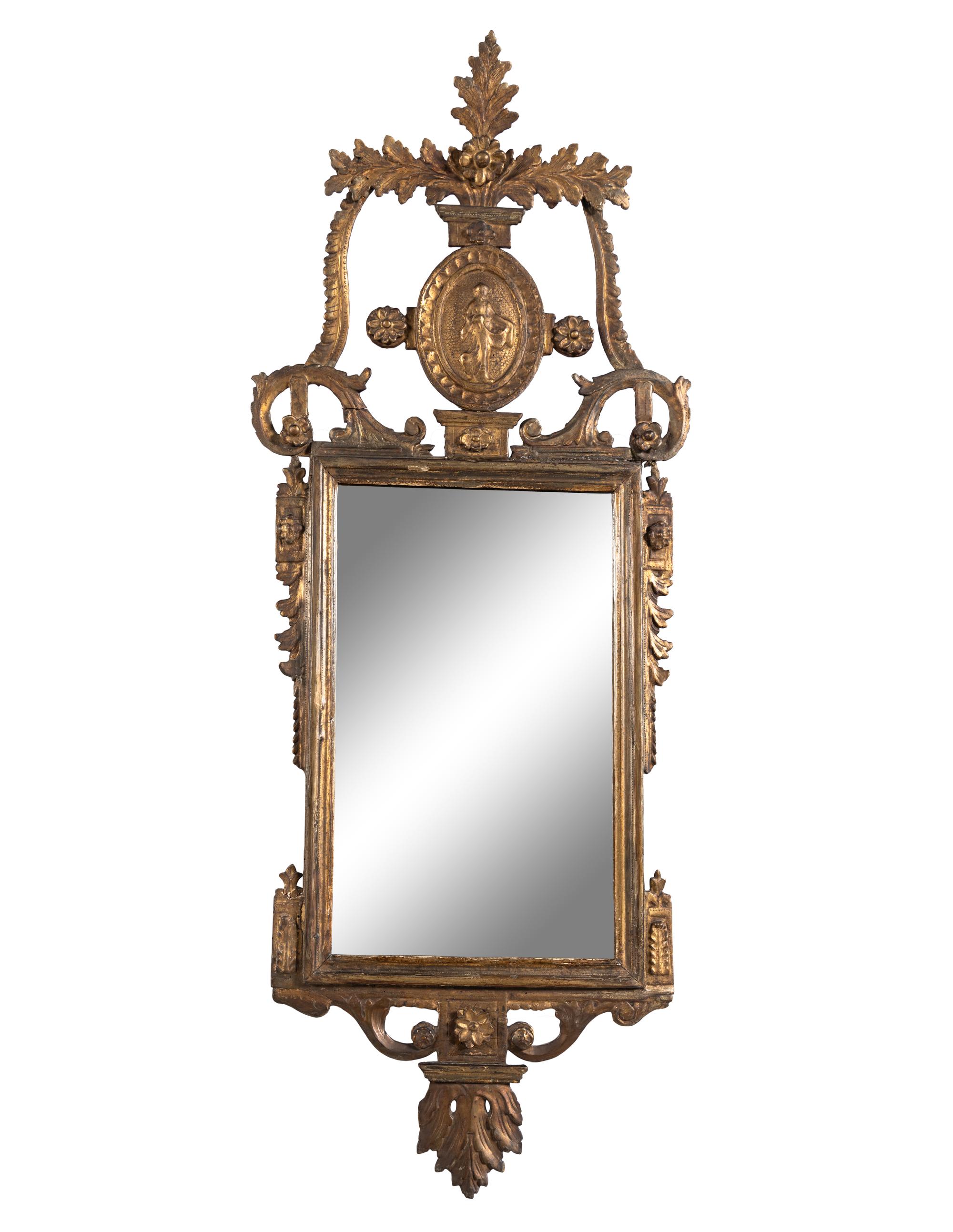 An Italian Neoclassical Style Giltwood Mirror