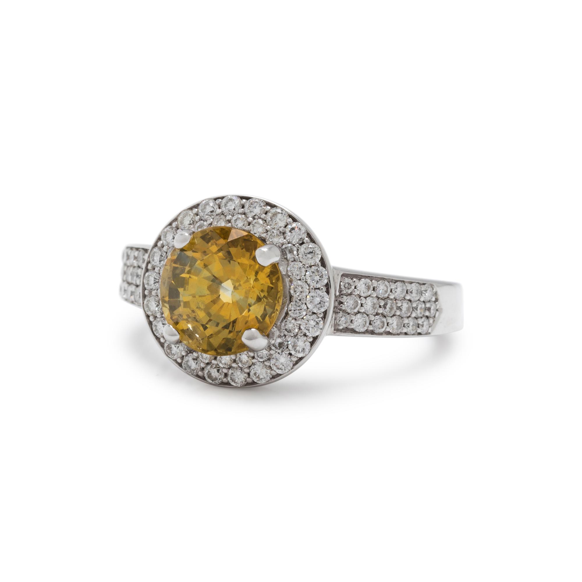 YELLOW SAPPHIRE AND DIAMOND RING