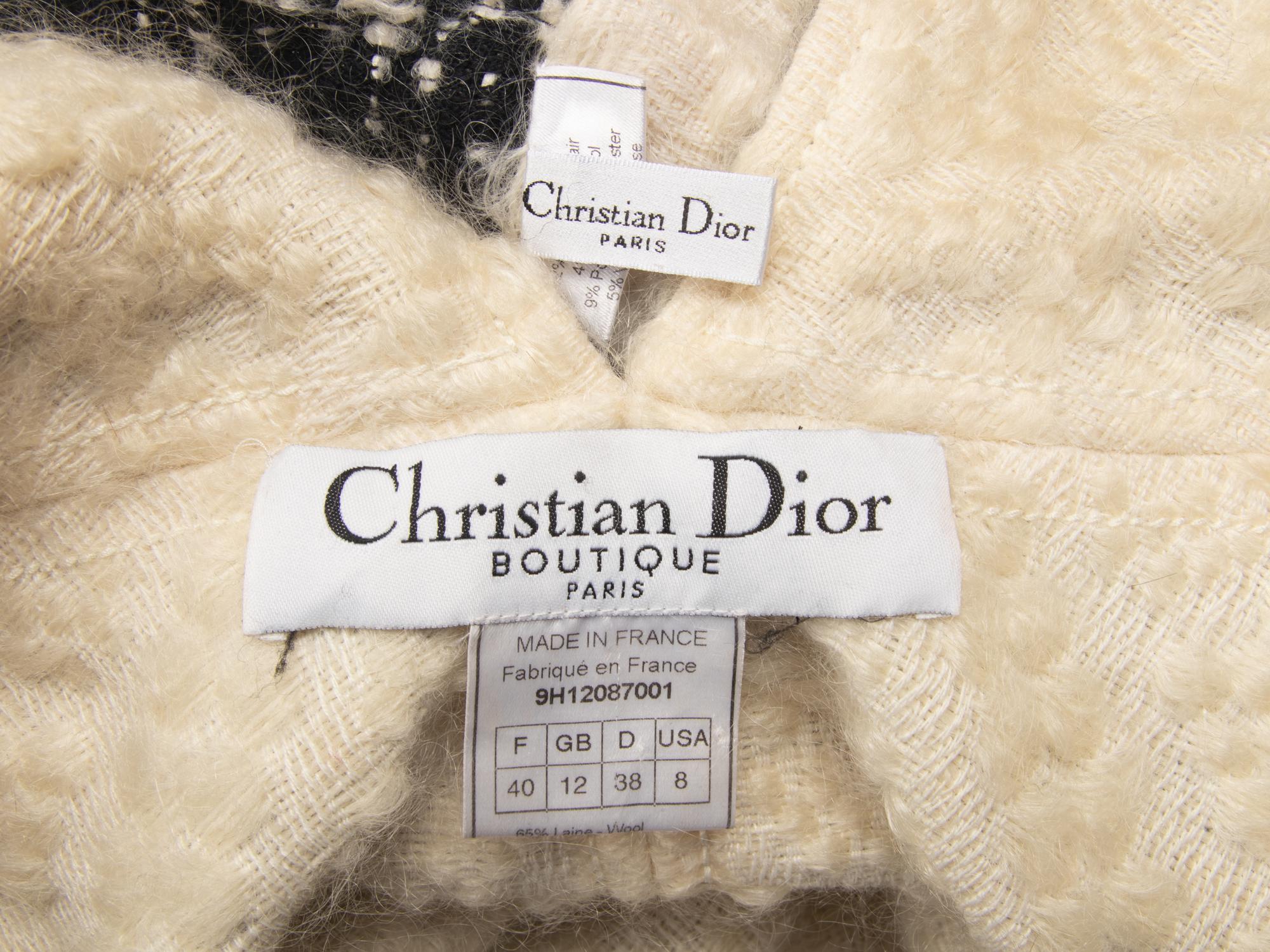 Christian Dior Tweed Coat & Scarf
