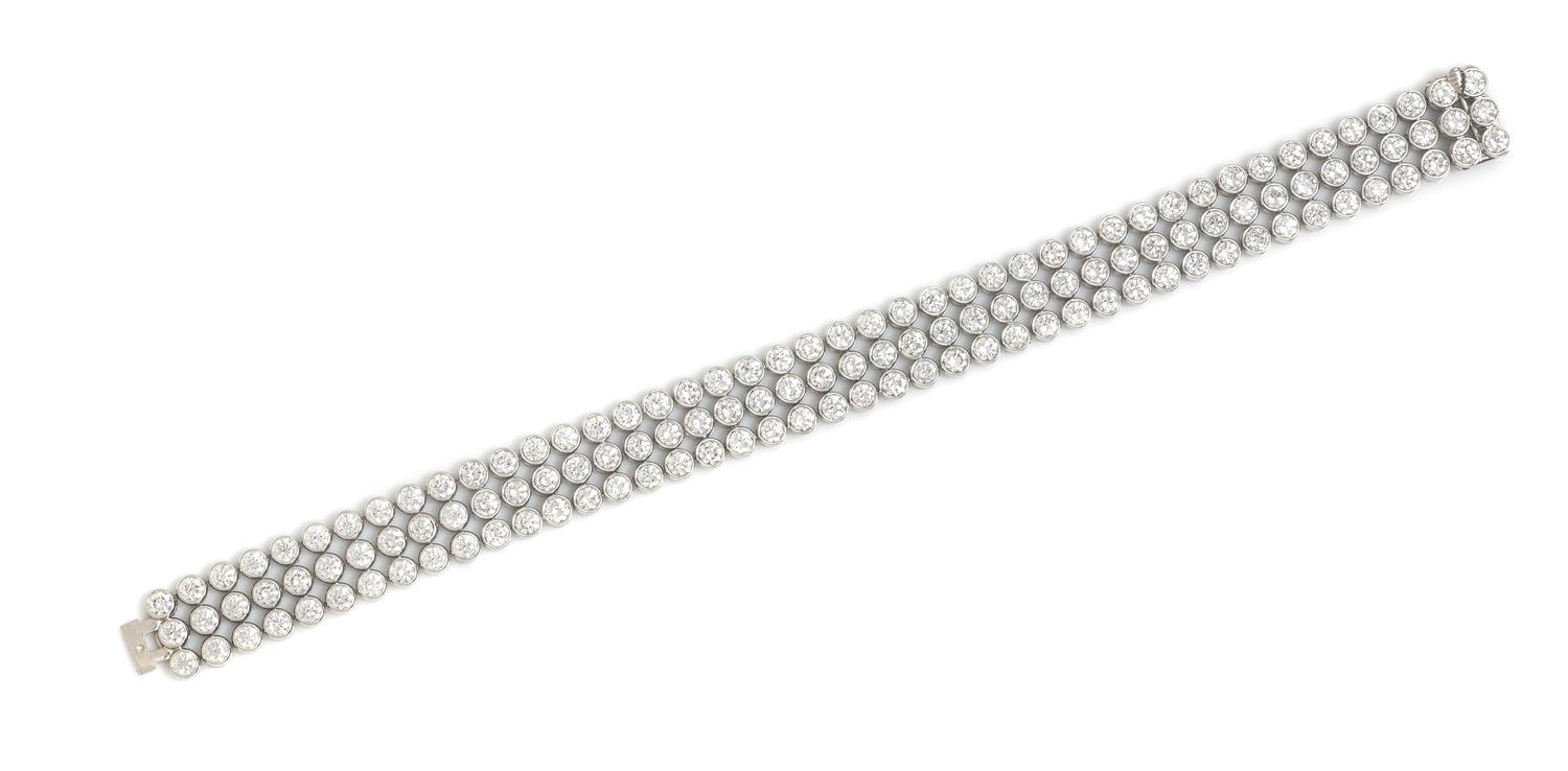 A Platinum and Diamond Bracelet, Harry Winston, 42.65 dwts.