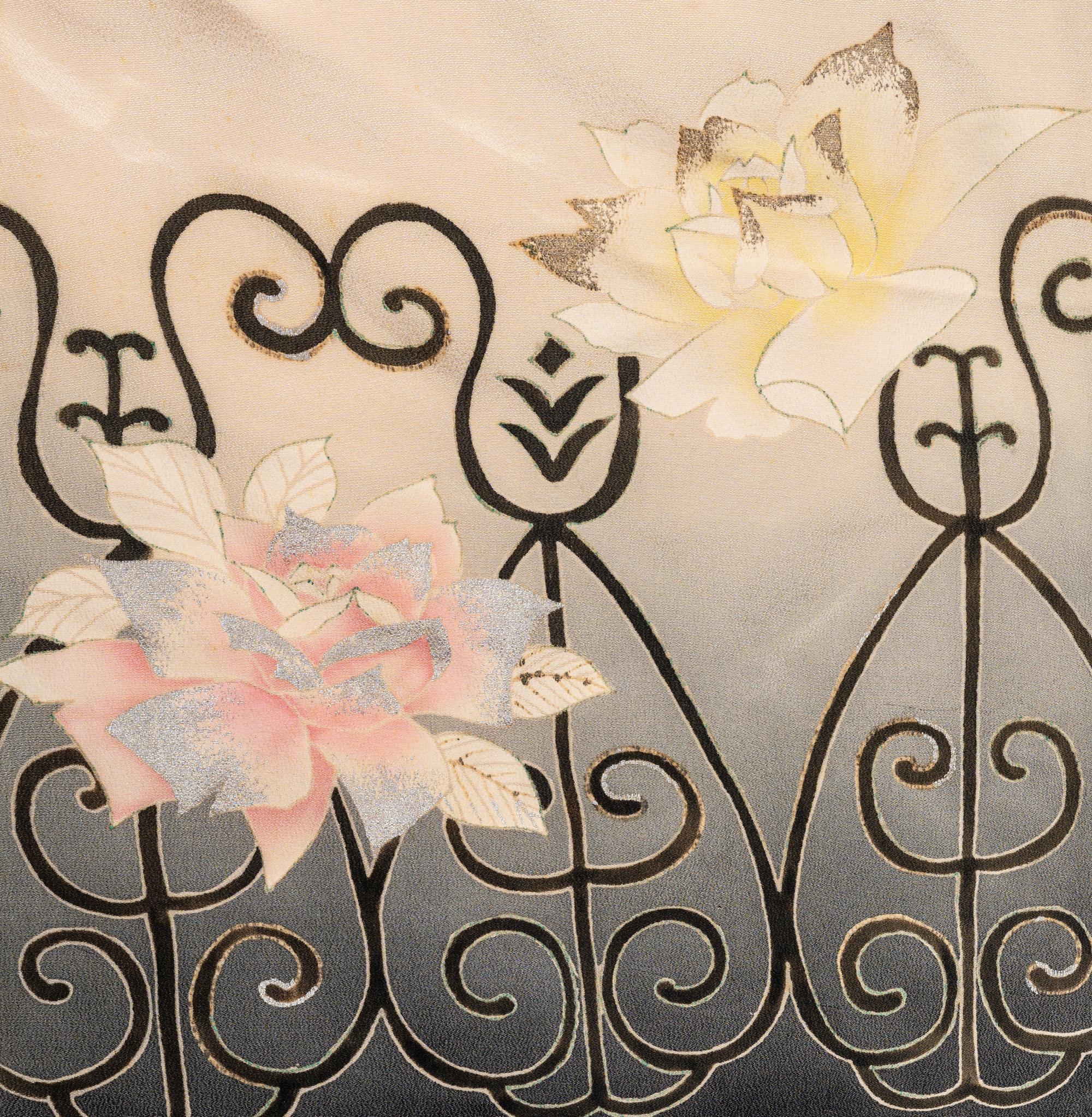 Three Japanese Embroidered Silk Kimono