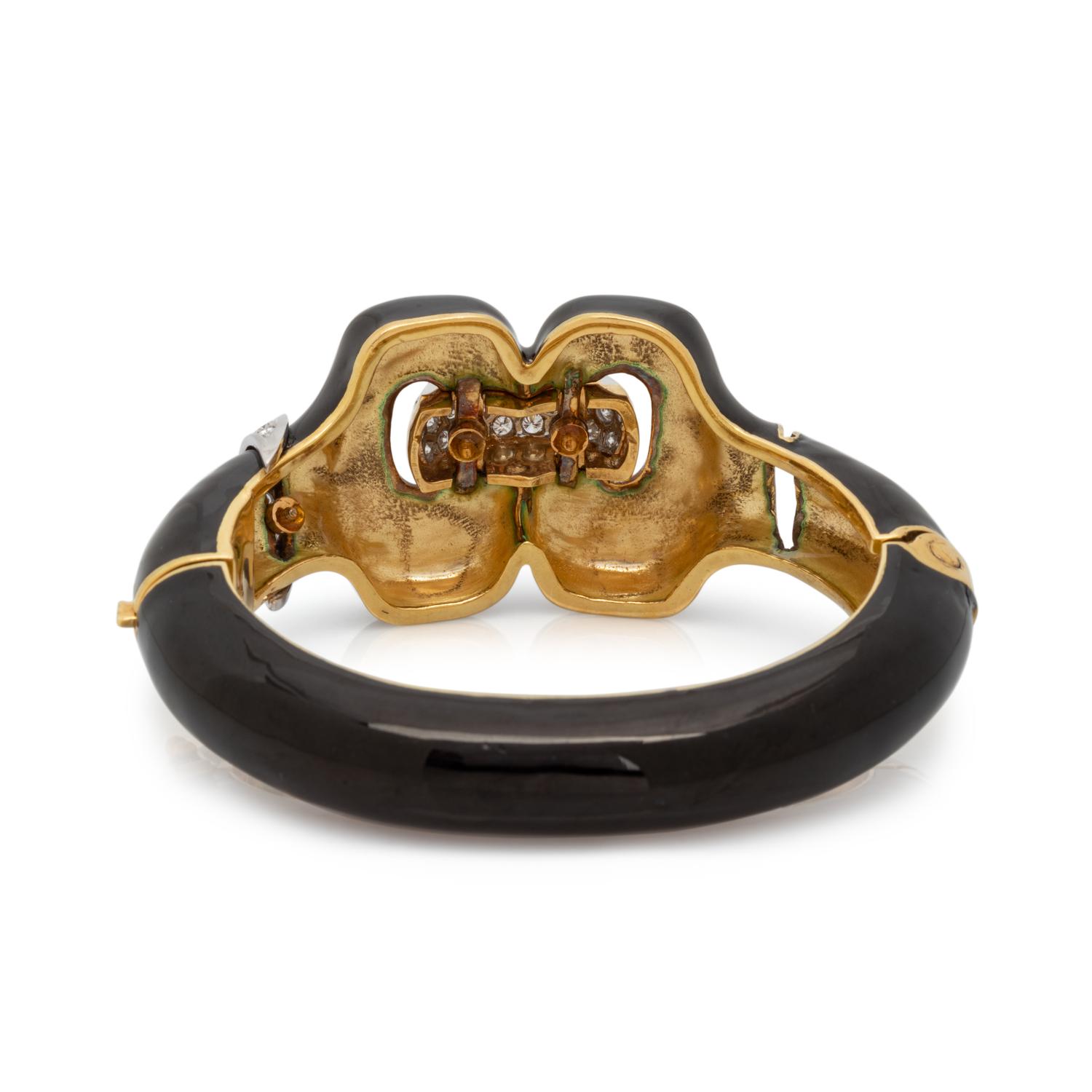 ENAMEL AND DIAMOND BANGLE BRACELET