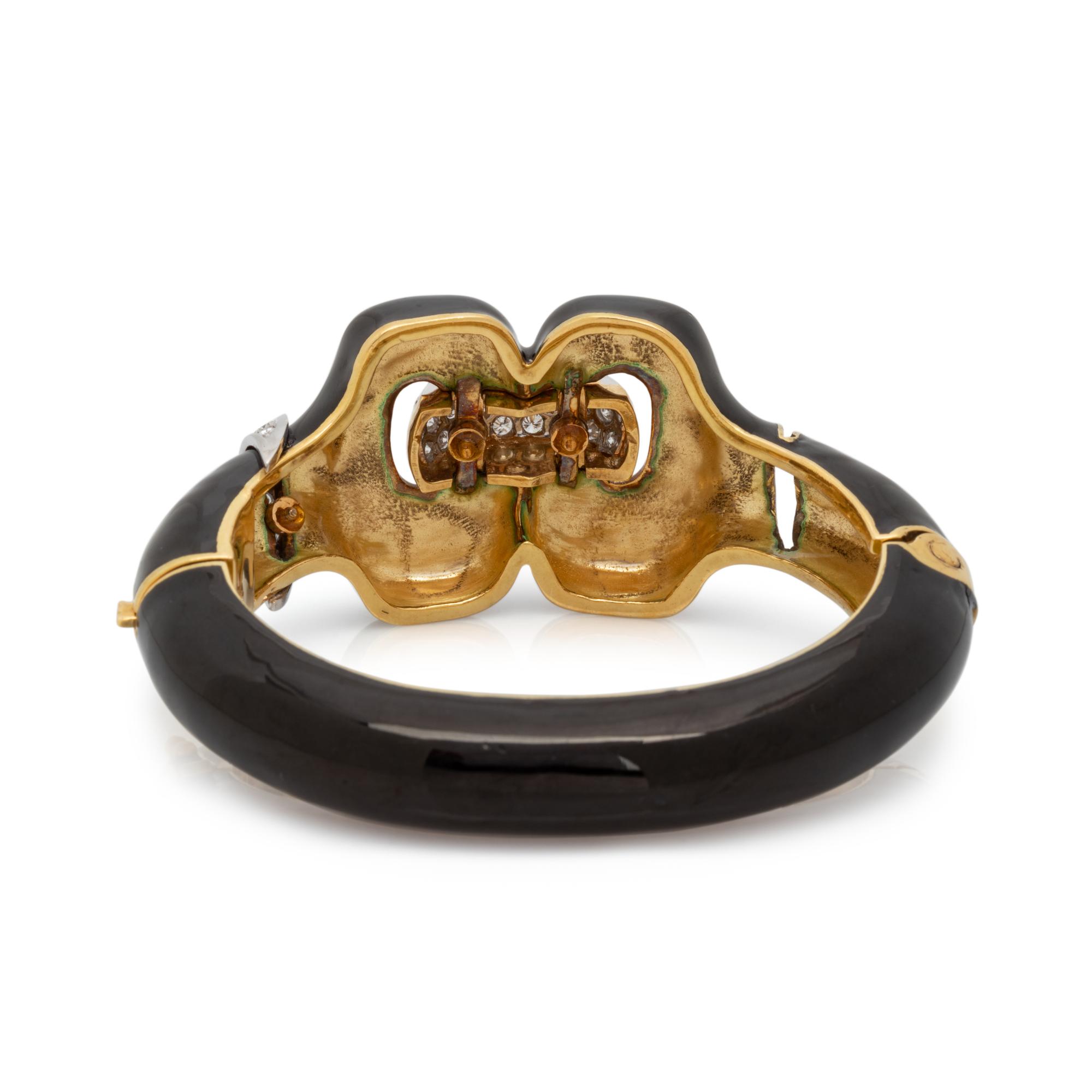 ENAMEL AND DIAMOND BANGLE BRACELET