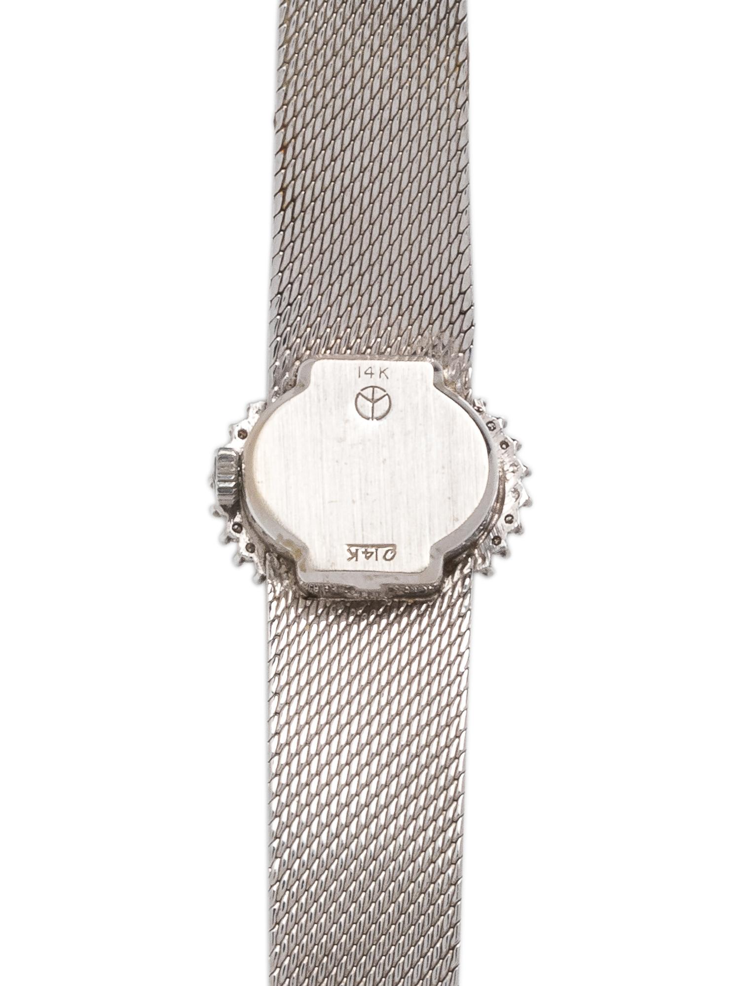 MATHEY-TISSOT, 14K WHITE GOLD AND DIAMOND WRISTWATCH