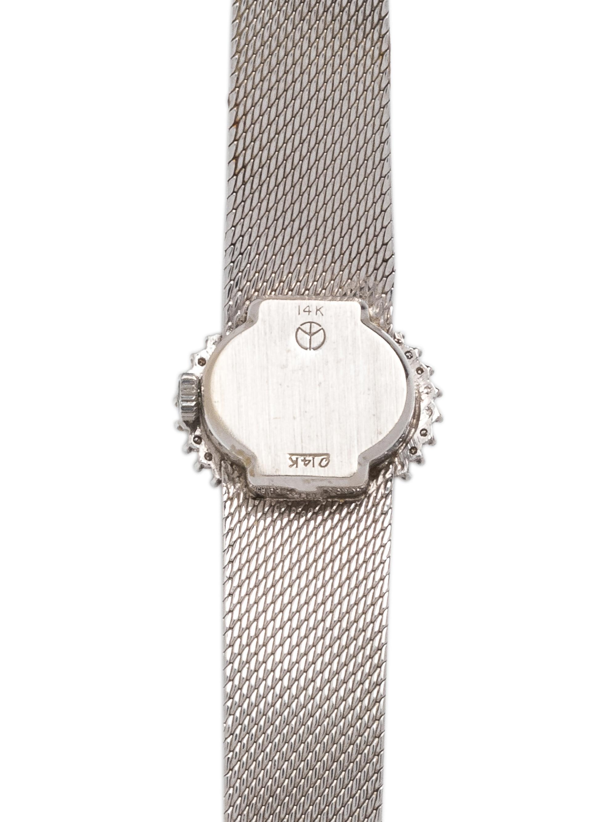 MATHEY-TISSOT, 14K WHITE GOLD AND DIAMOND WRISTWATCH
