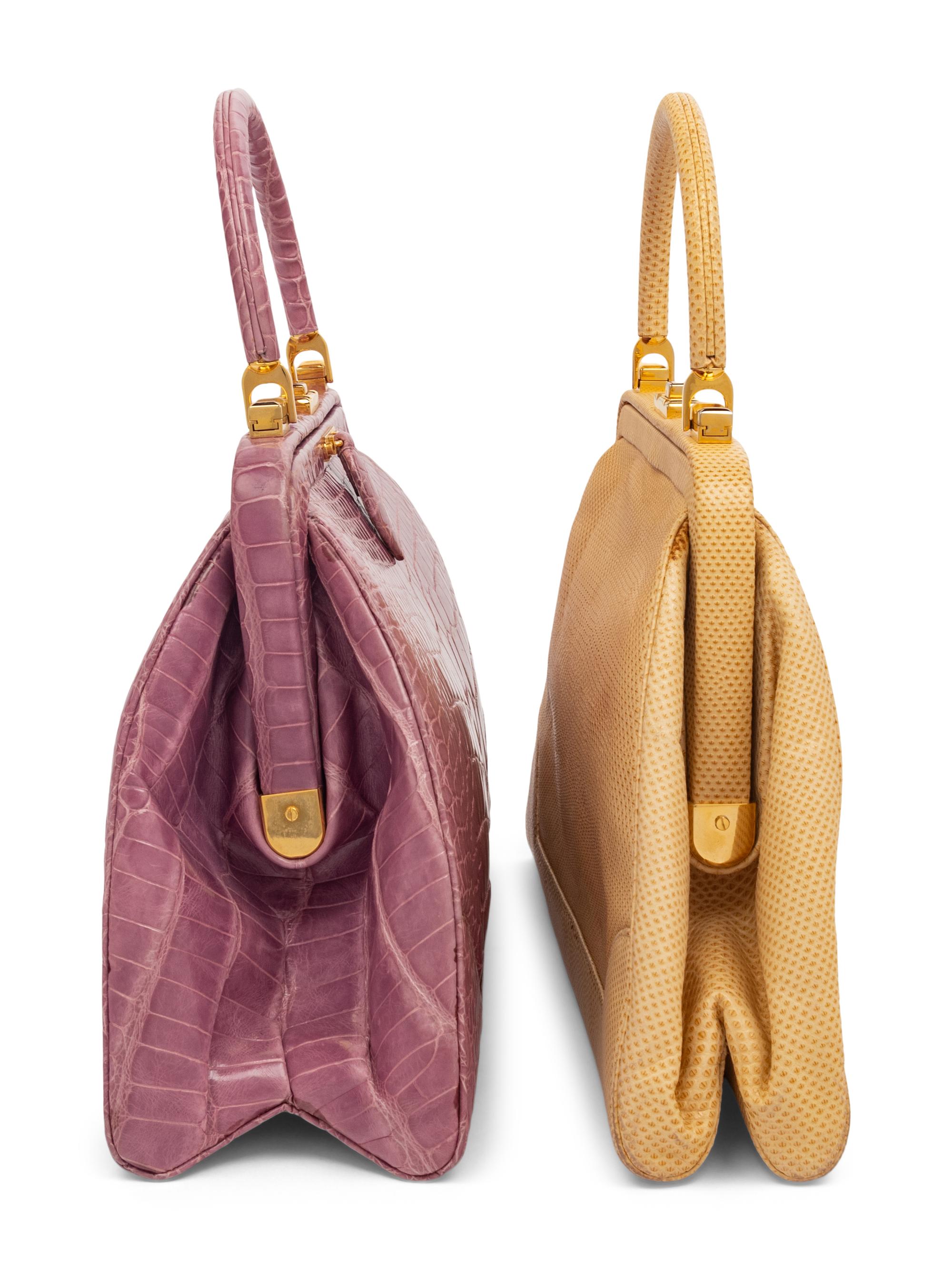 Two Judith Leiber Exotic Skin Handbags