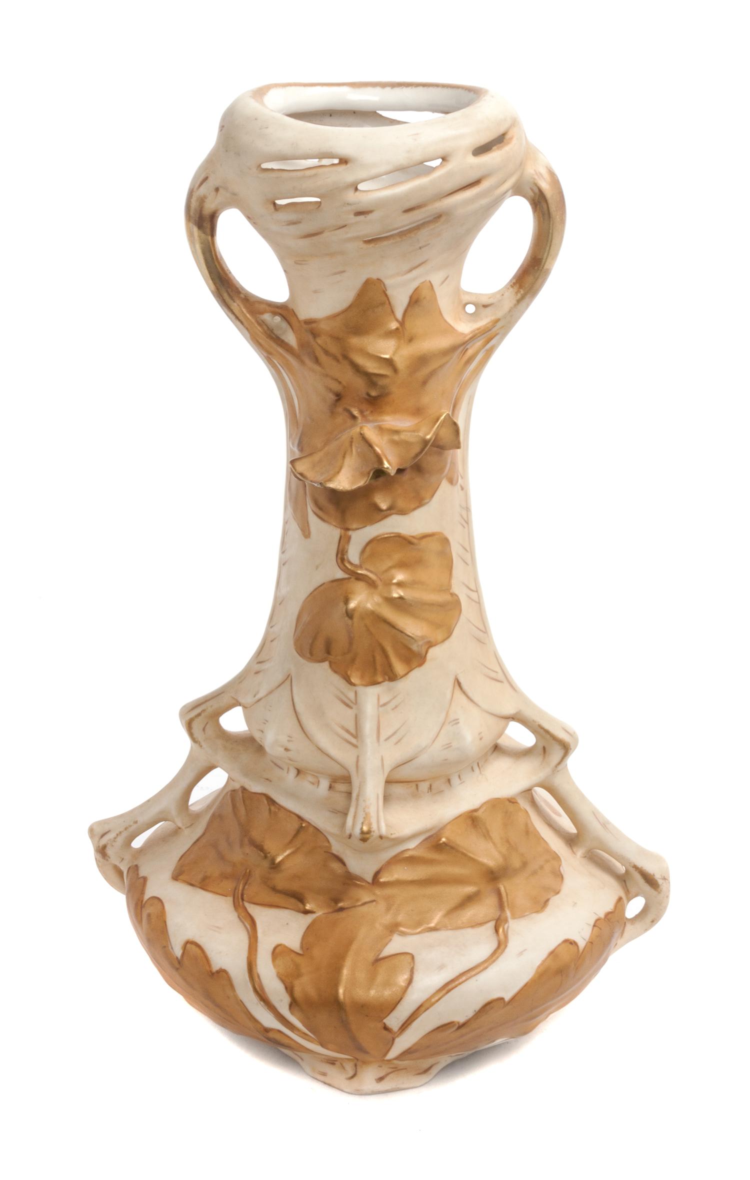 A Royal Dux Art Nouveau Porcelain Vase Height 13 1/4 inches. — EARLY 20TH CENTURY