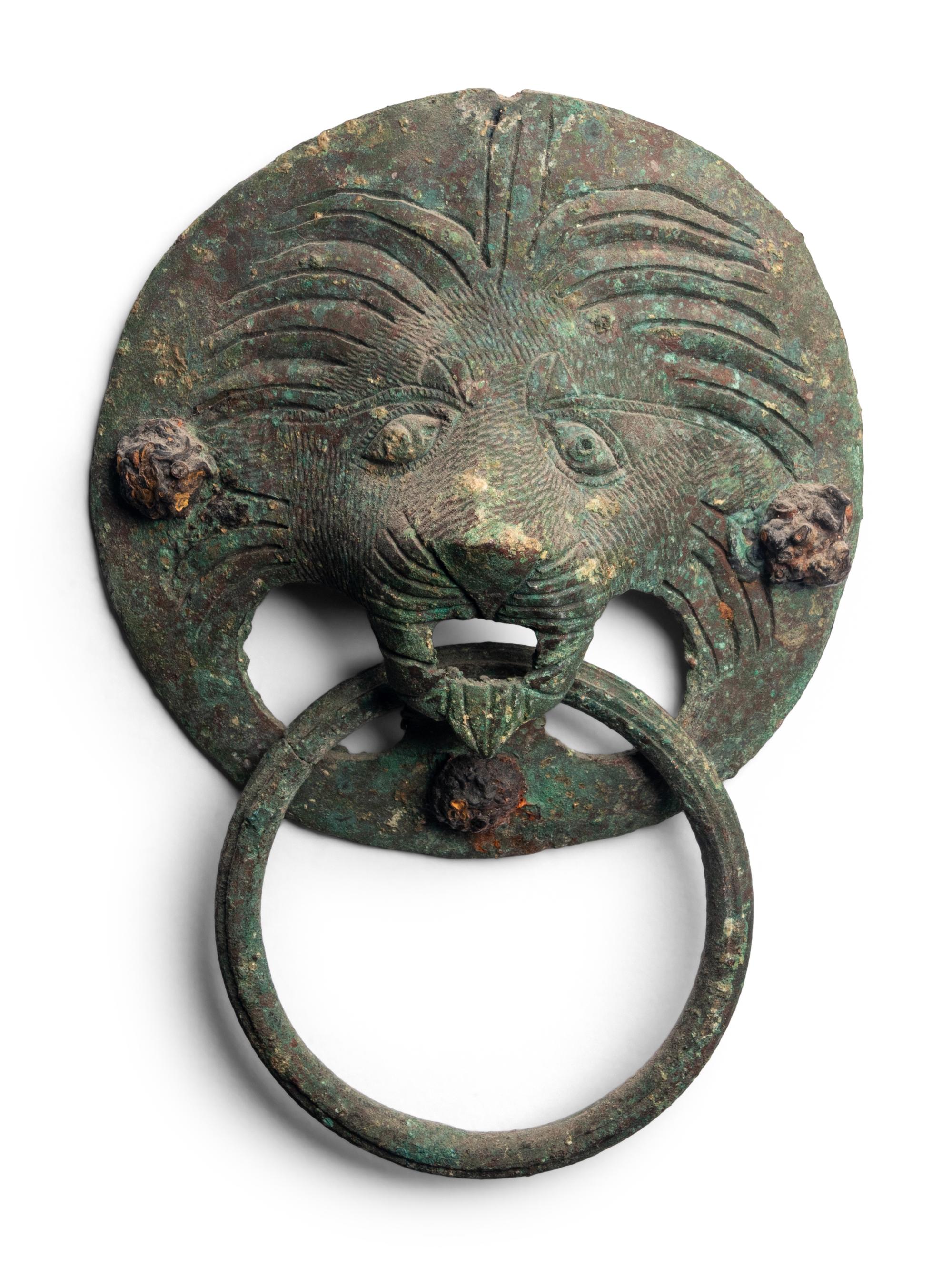 A Roman Bronze Lion Handle