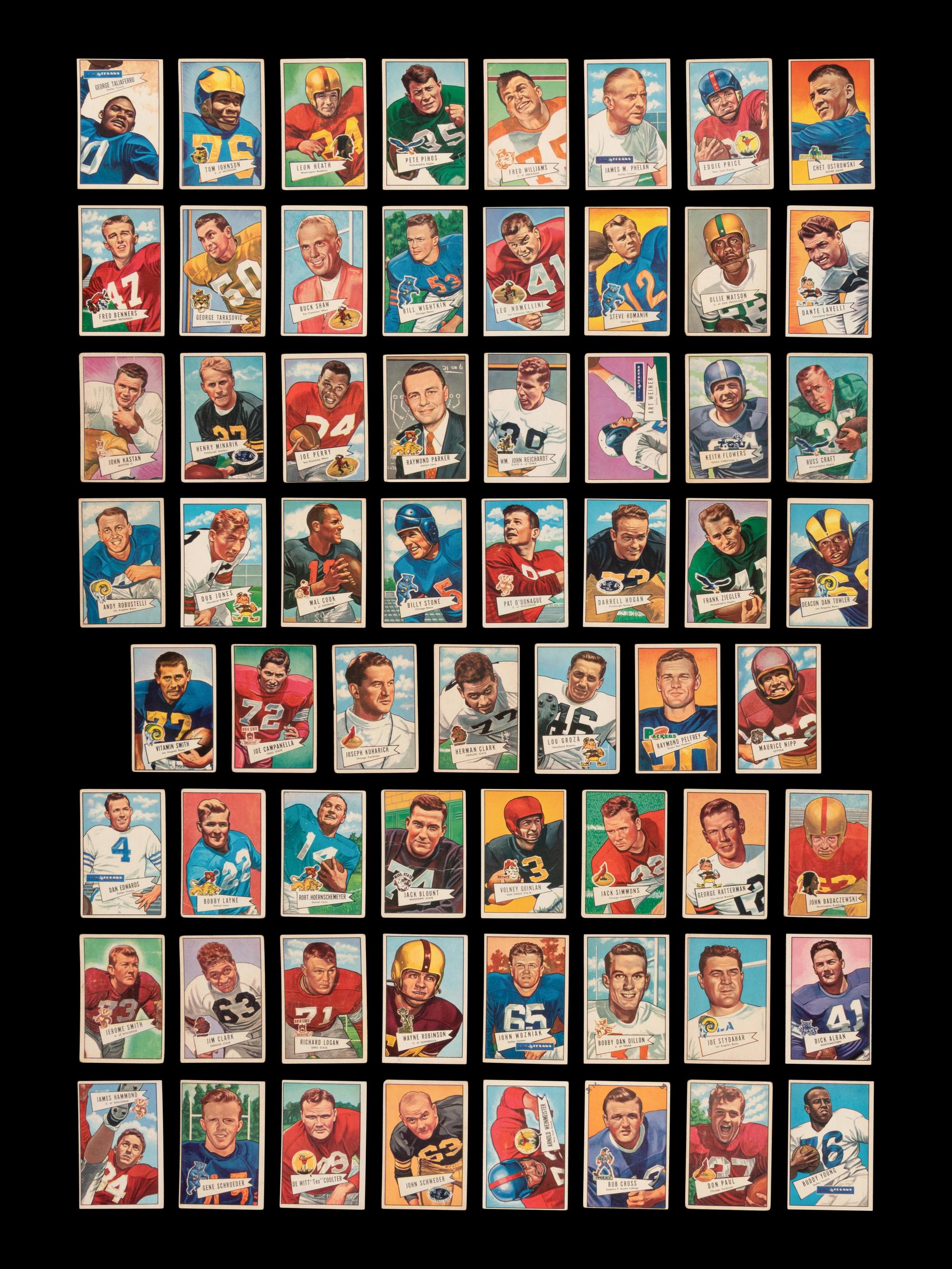 A Near Set of 1952 Bowman Large Football Cards (143/144)