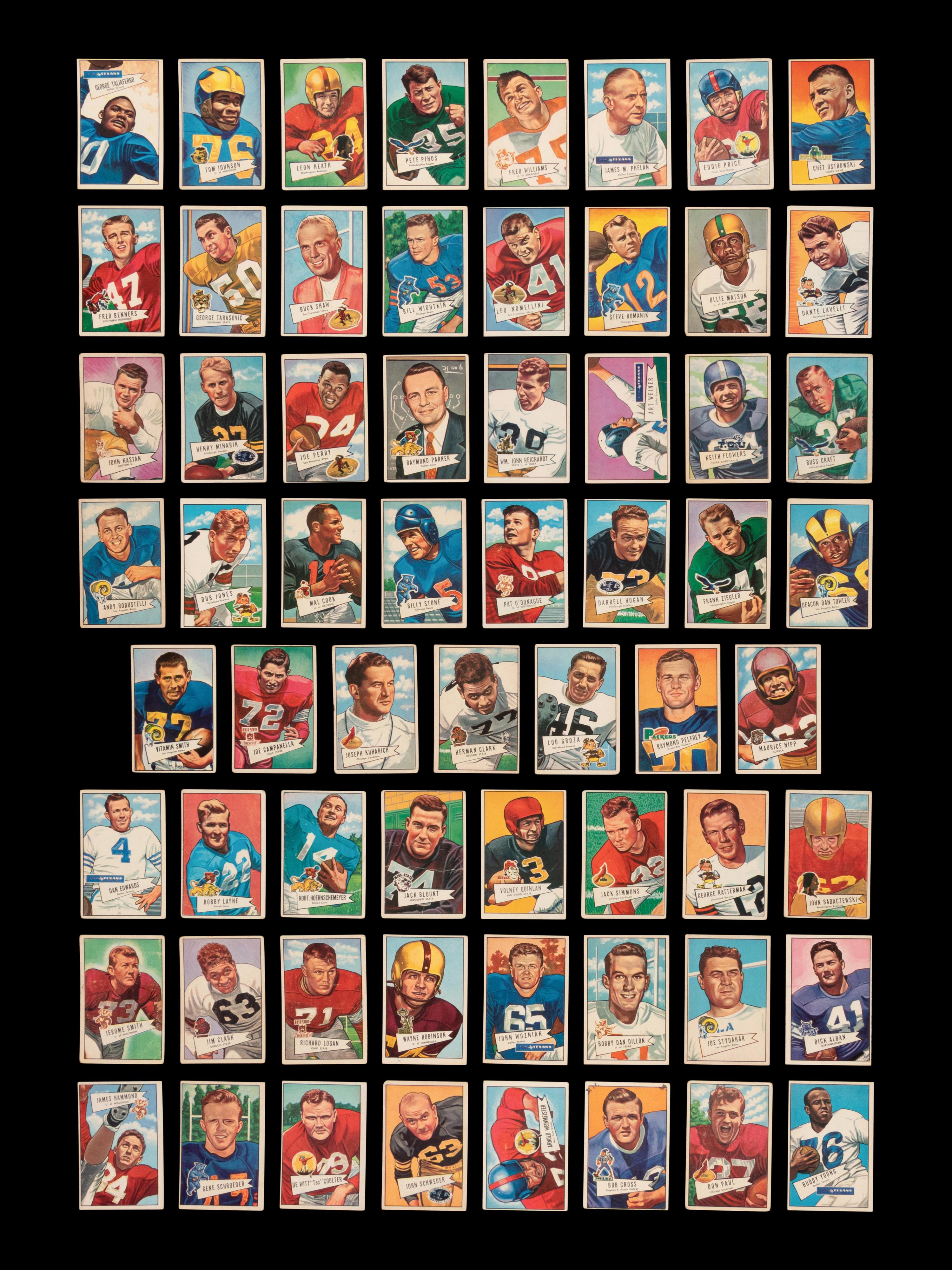 A Near Set of 1952 Bowman Large Football Cards (143/144)