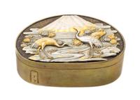 A Japanese Mixed Metal Box Length 2 1/2 inches.