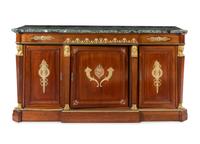 An Empire Gilt Bronze Mounted Mahogany and Marble-Top Sideboard