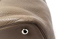 An Hermes Etoupe Leather Thar Travel Bag. 21.5" x 18" x 10".