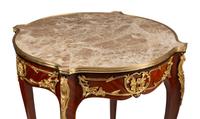 A Pair of Louis XV Style Bronze Mounted Marble-Top Tables