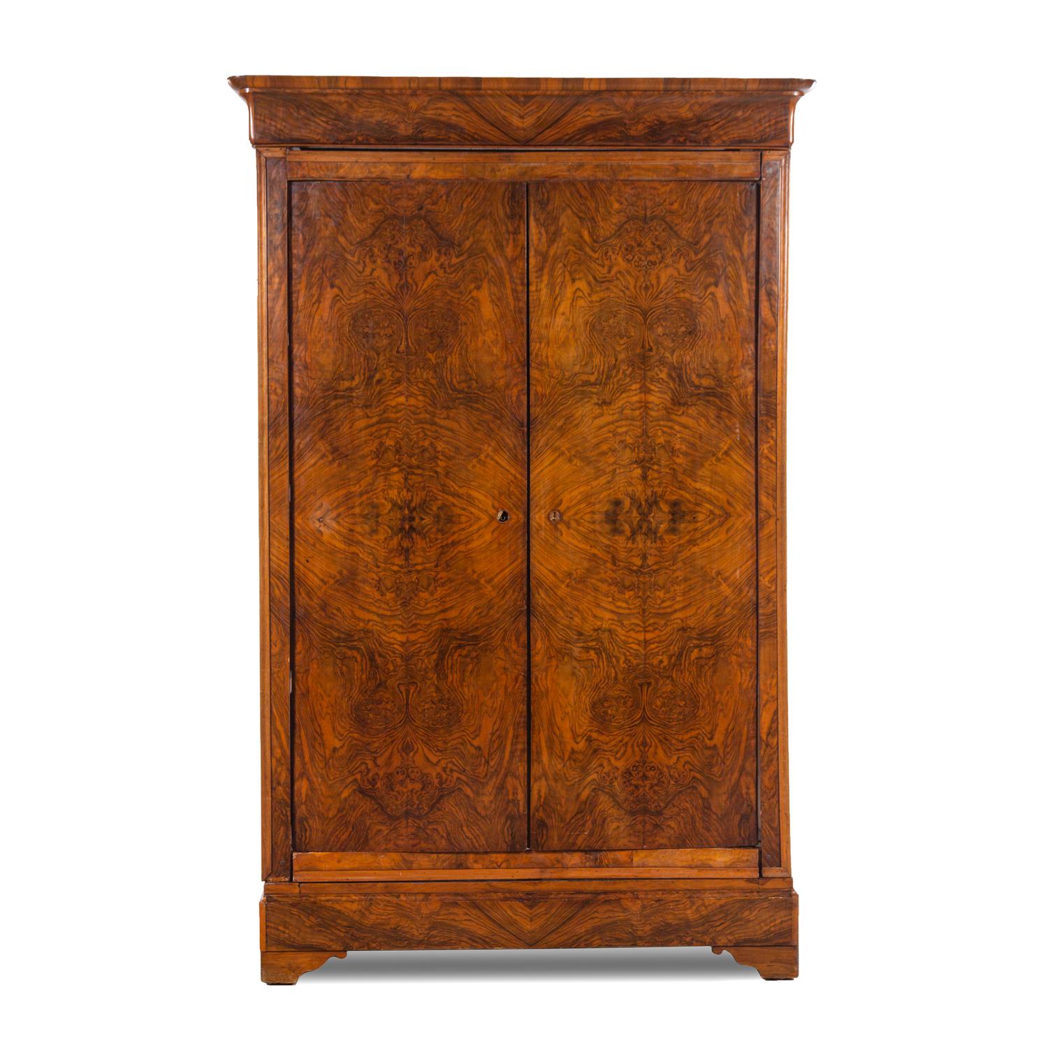A Louis Philippe Figured Walnut Armoire