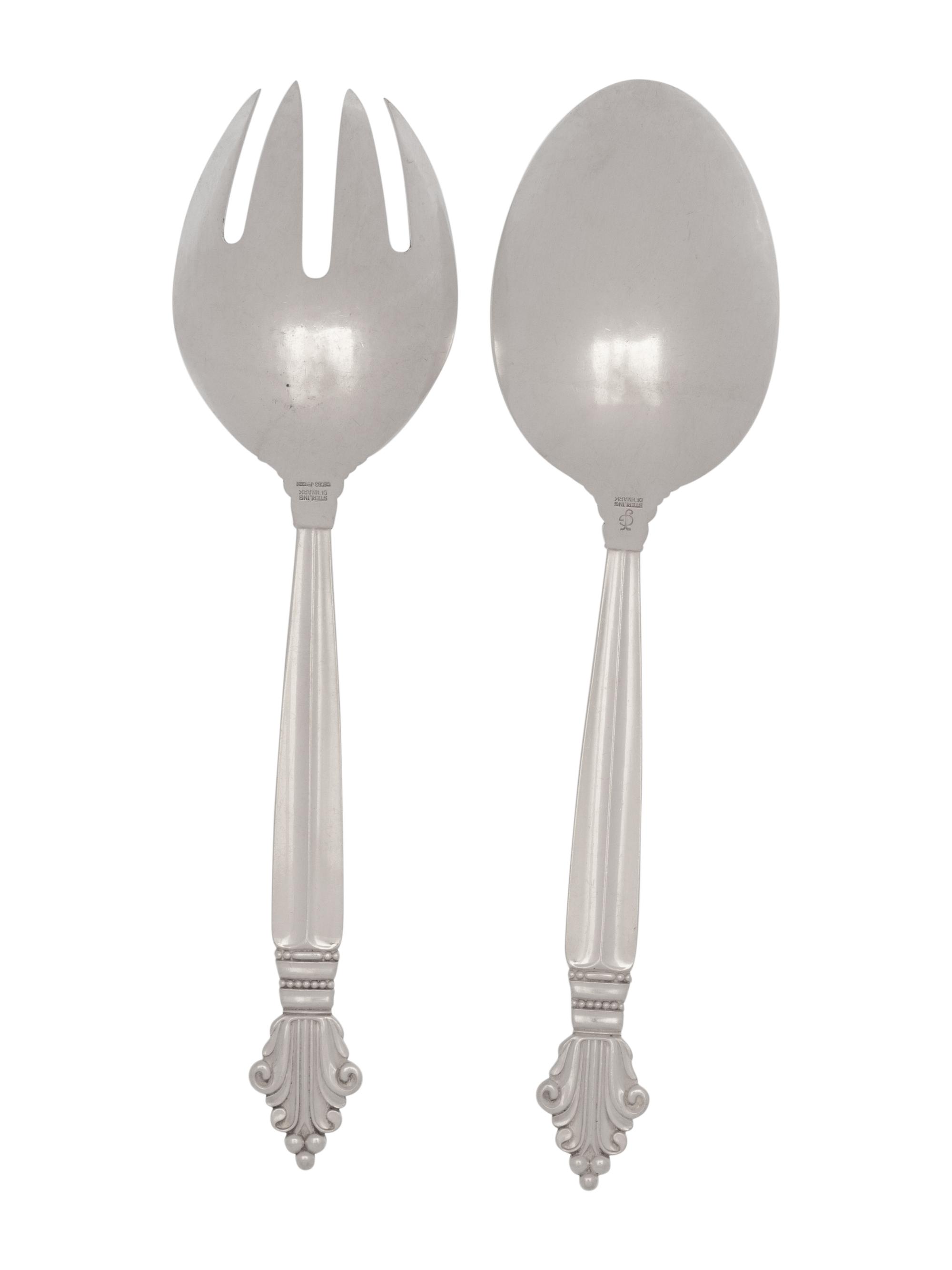 A Group of Six Georg Jensen Acanthus Silver Flatware Articles
