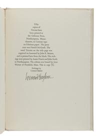 BASKIN, Leonard (1922-2000). TENNYSON, Alfred Lord (1809-1892). Tiresias. Northampton, MA: Gehenna Press, 1970.