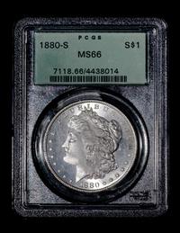 A United States 1880-S Morgan Silver $1 Coin — PCGS graded MS66
