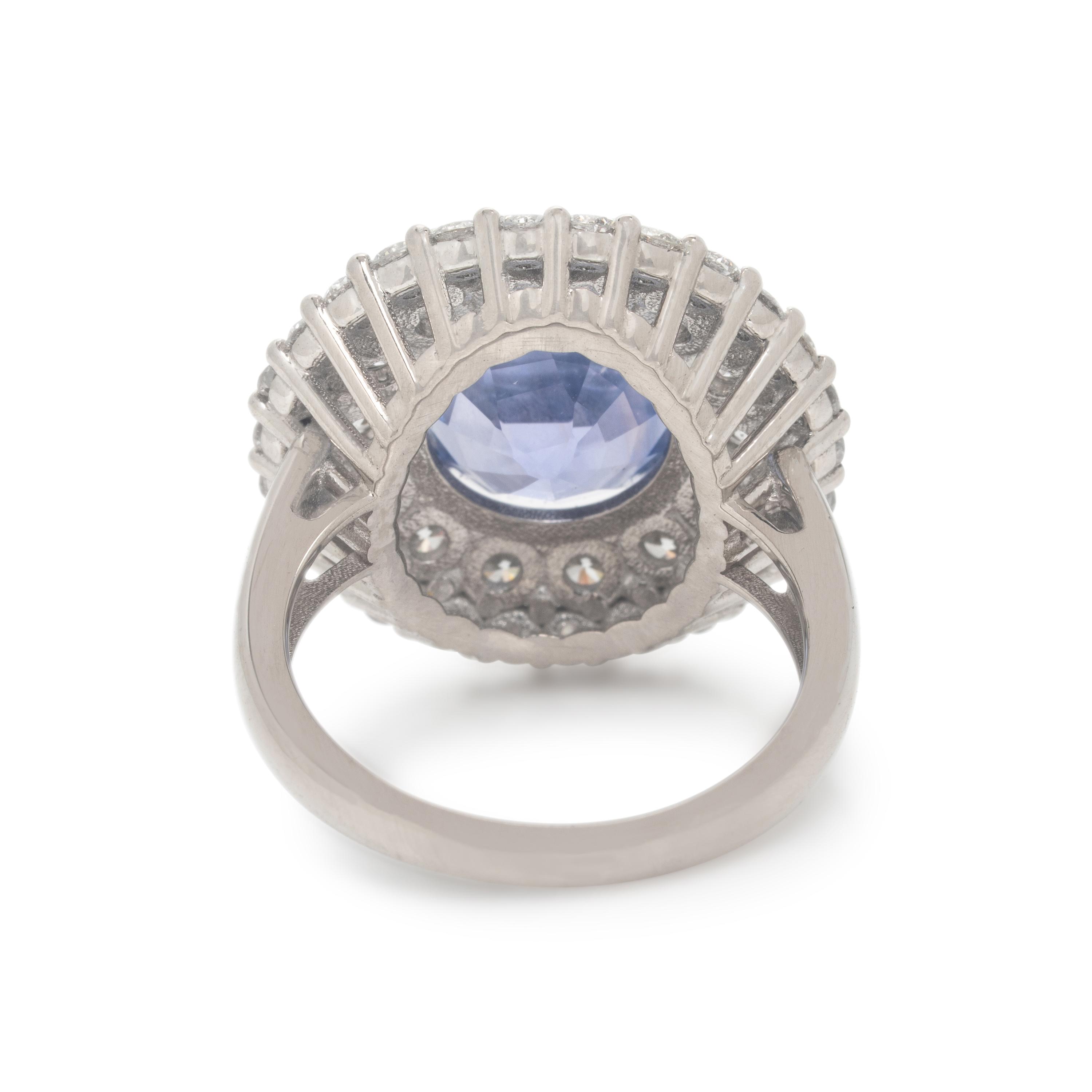 Ceylon Violet Sapphire, Diamond, and Platinum Ring