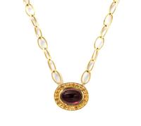 An 18 Karat Yellow Gold and Garnet Necklace, 17.80 dwts.