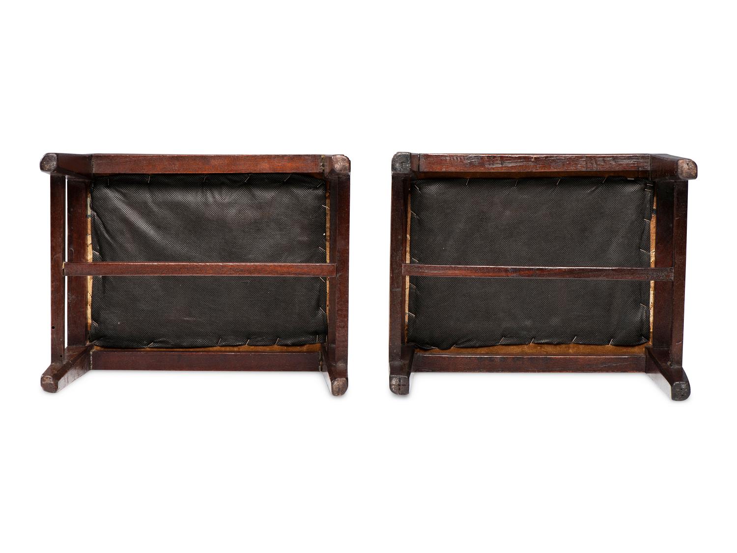 A Pair of Mahogany Gout Stools
