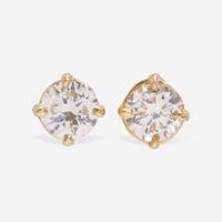 A Pair of 14K Yellow Gold Diamond Studs