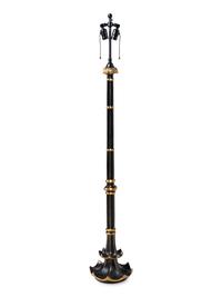 A Regency Style Painted and Parcel-Gilt Floor Lamp