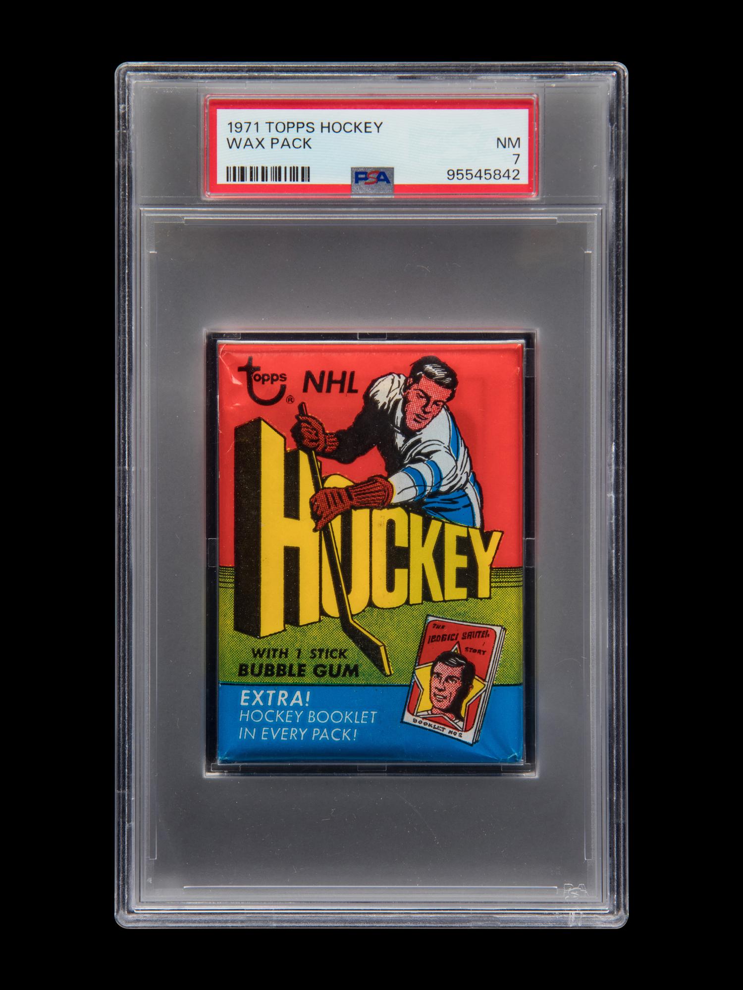 A Sealed Unopened Wax Pack of Topps 1971-72 Hockey Cards (PSA 7 NM) - Possible Ken Dryden Rookie