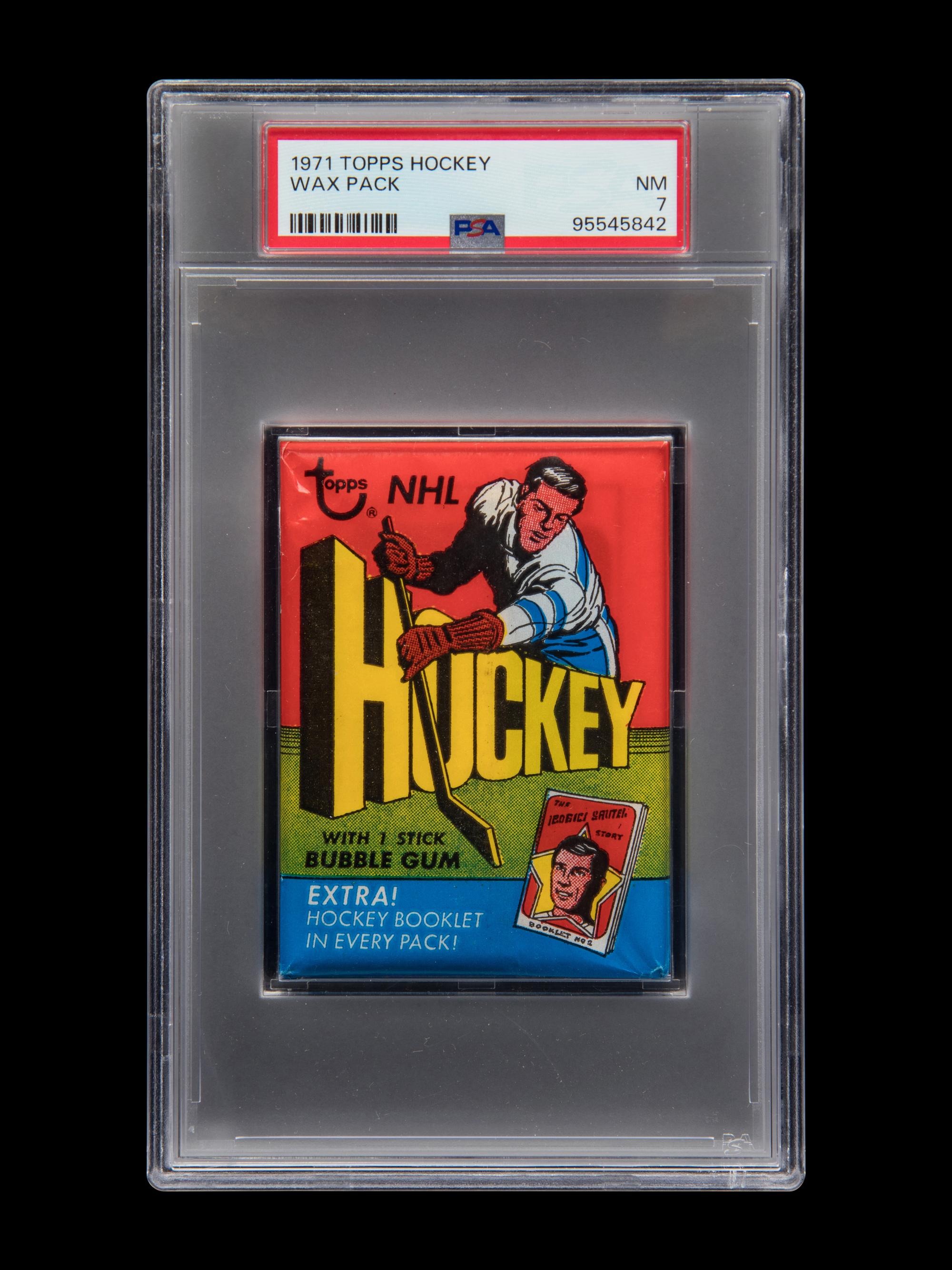 A Sealed Unopened Wax Pack of Topps 1971-72 Hockey Cards (PSA 7 NM) - Possible Ken Dryden Rookie