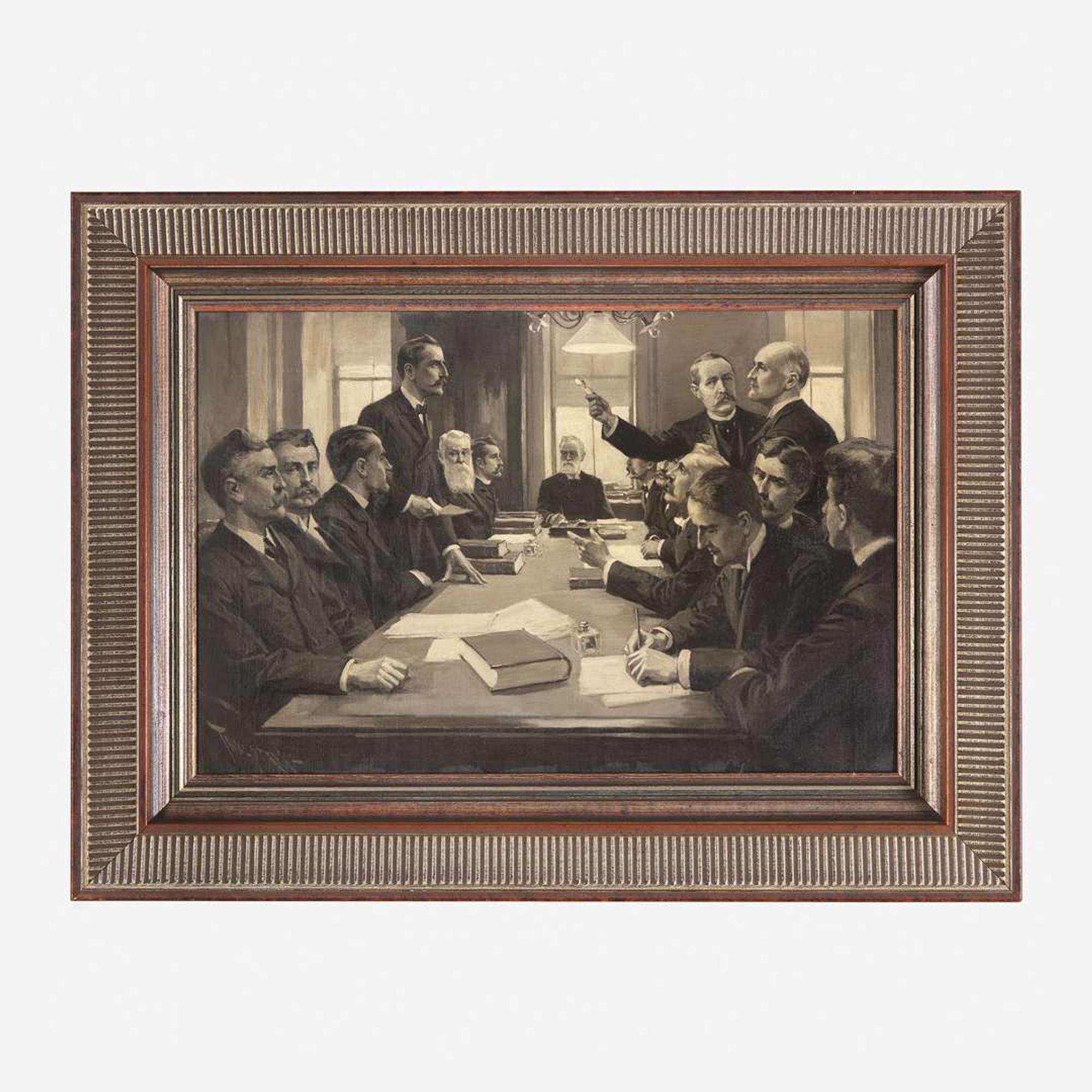 Thure Thulstrup (American, 1848-1930) Boardroom Meeting