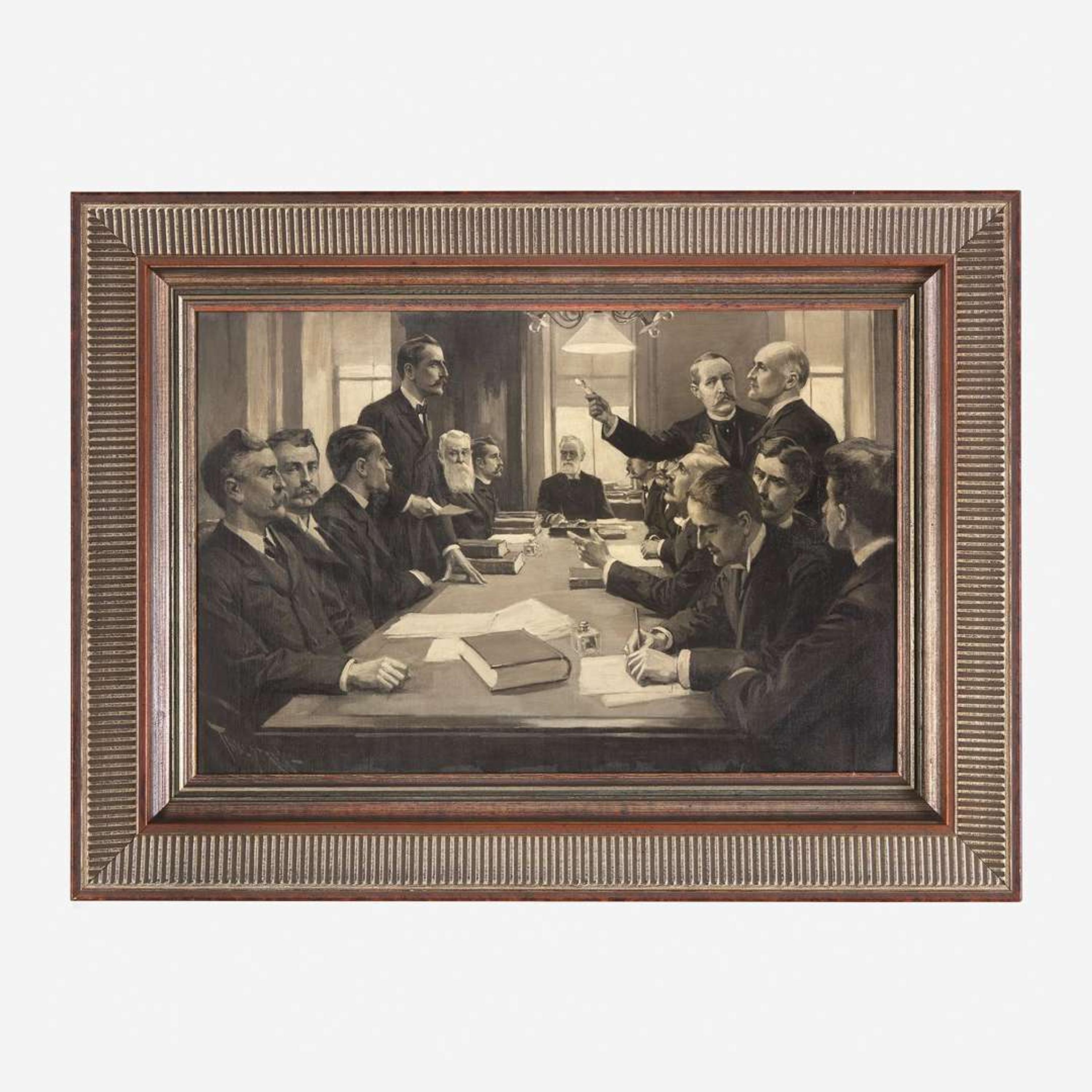 Thure Thulstrup (American, 1848-1930) Boardroom Meeting