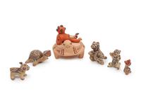 Collection of 11 Redware and Blackware Creatures