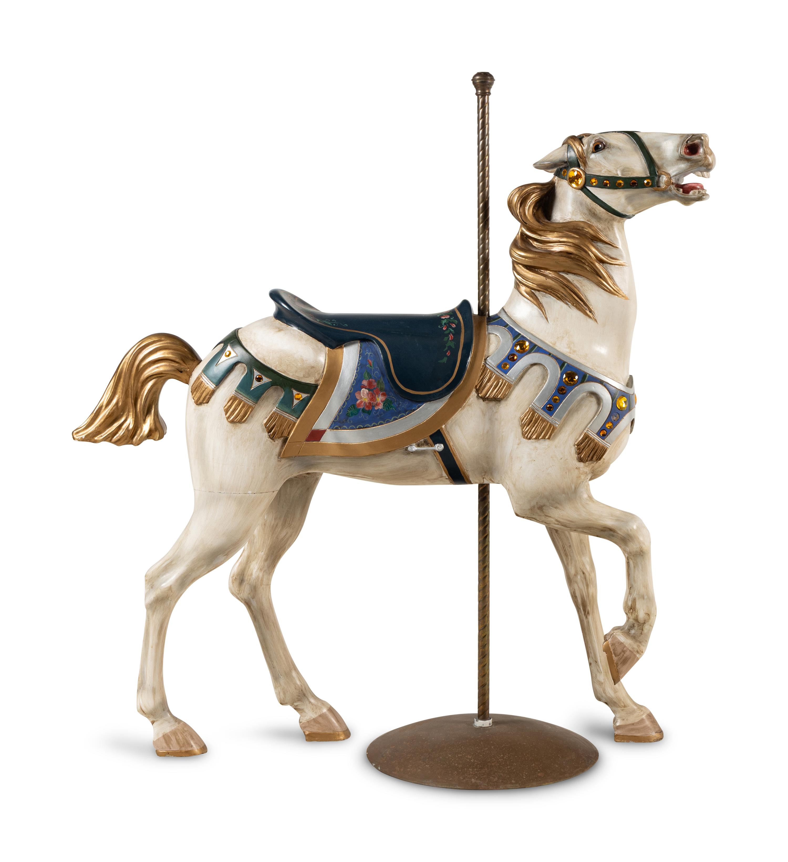 A Painted Composition Carousel Horse