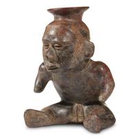 COLIMA HUNCHBACK FIGURE VESSEL 300 BC-300 AD