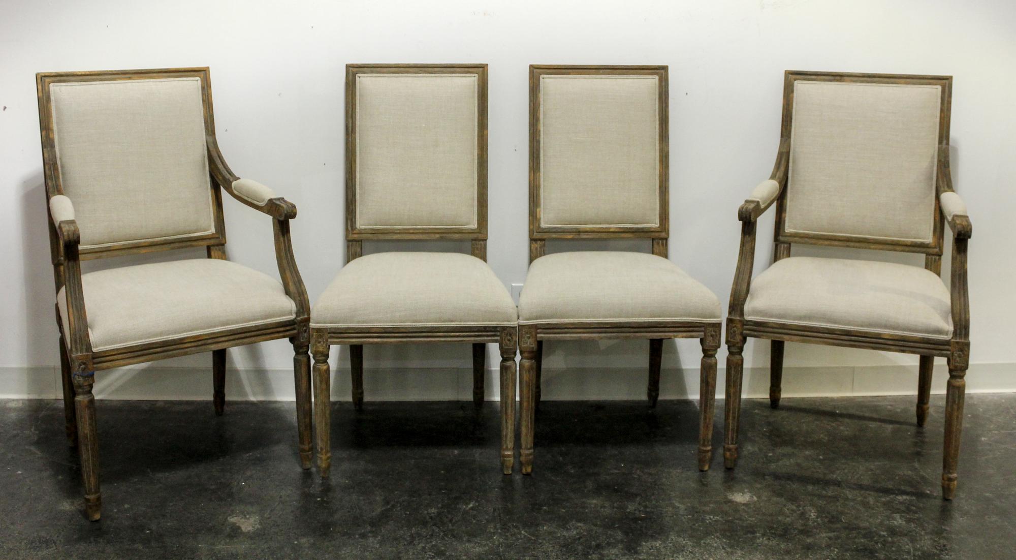 A Set of Eight Restoration Hardware Dining Chairs. Height 39 3/4 inches.