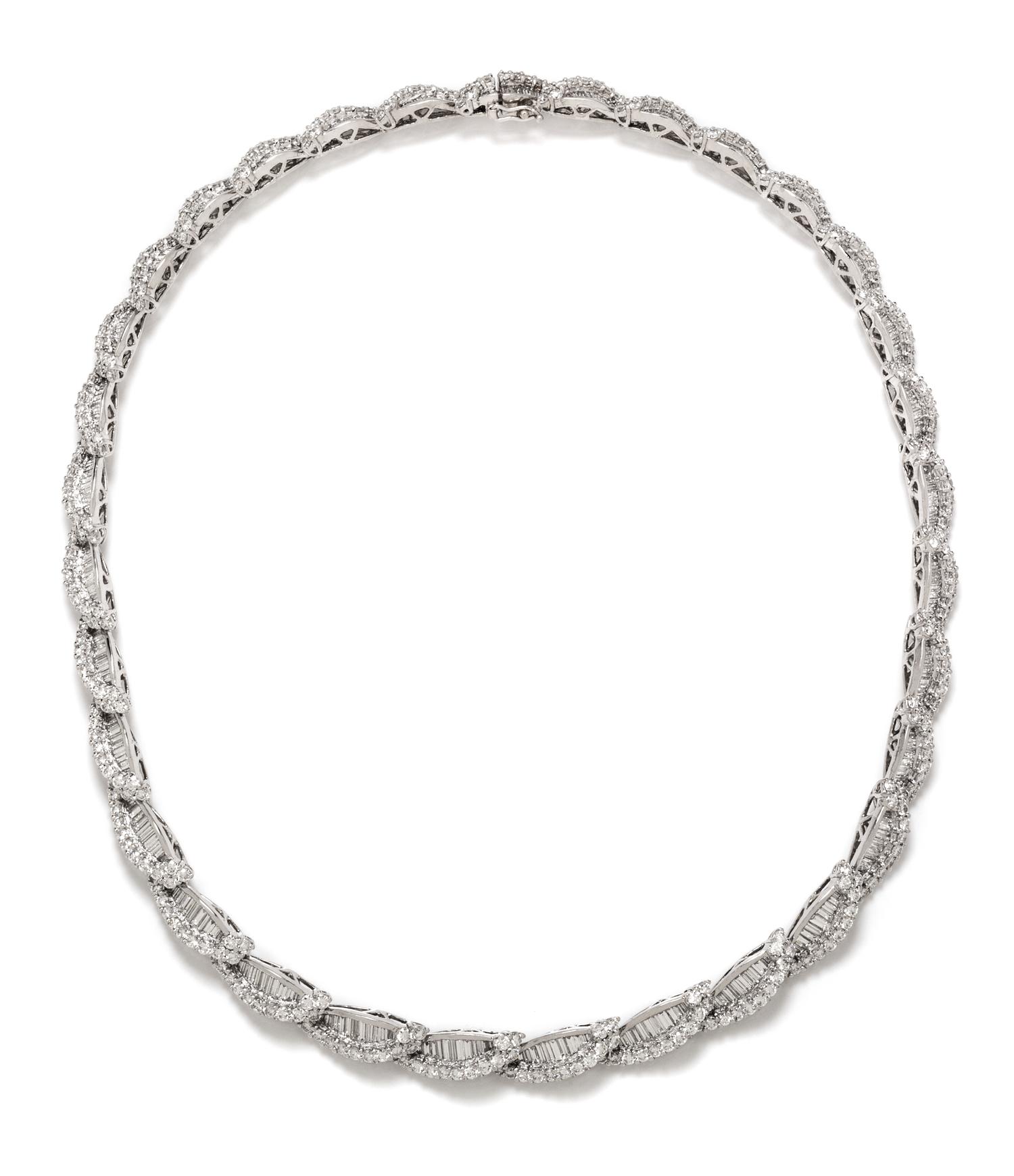 A Platinum and Diamond Collar Necklace, 54.90 dwts.